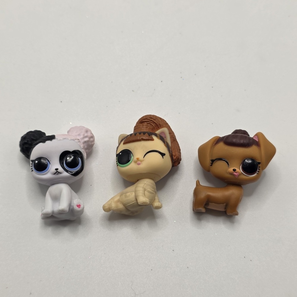 LOL Surprise Pets Lot of 3 Dolls Cat‎ Dog MGA Mini Figures